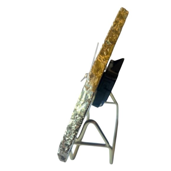 Amethyst Slab Desk or Wall Clock With Gold Edges & Detachable Stand 6.5”TX9.75” - Picture 4 of 12